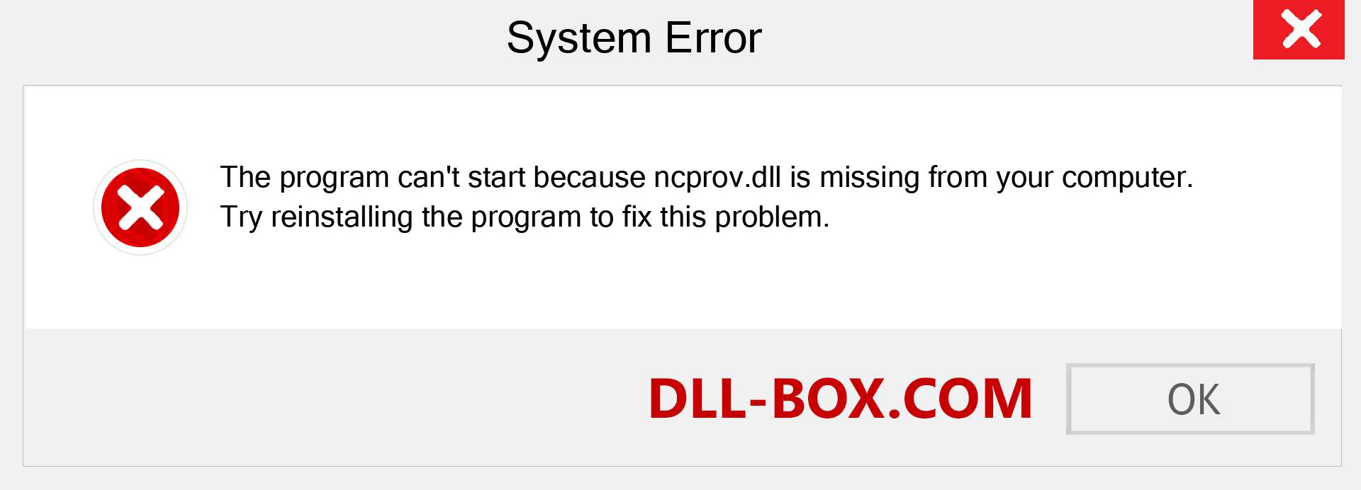  ncprov.dll file is missing?. Download for Windows 7, 8, 10 - Fix  ncprov dll Missing Error on Windows, photos, images